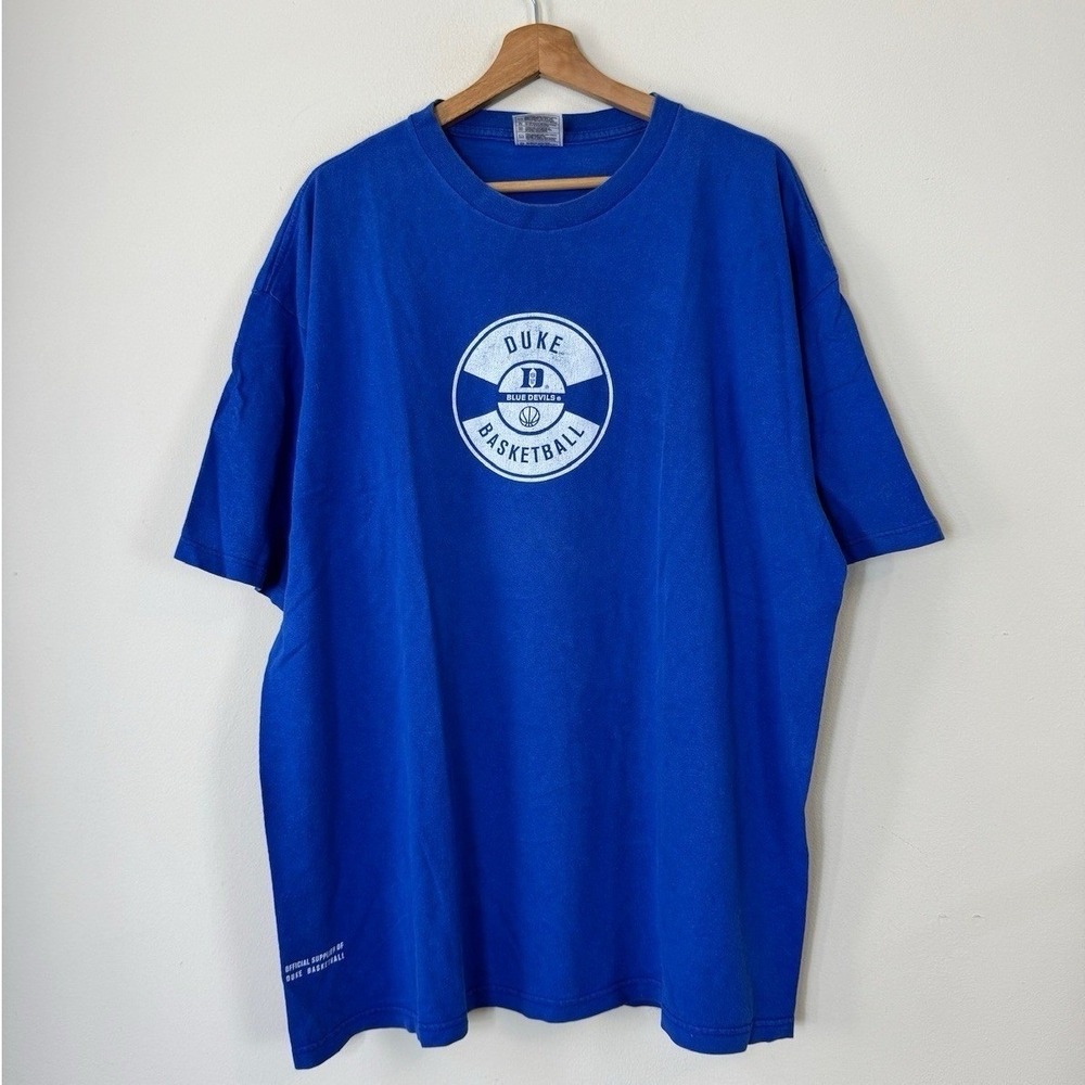 Vintage 90's Nike Duke Basketball Team Logo Blue Tee Shirt - XL